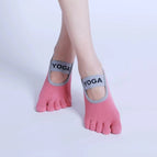 yoga five-finger solid color watermelon red / Free size