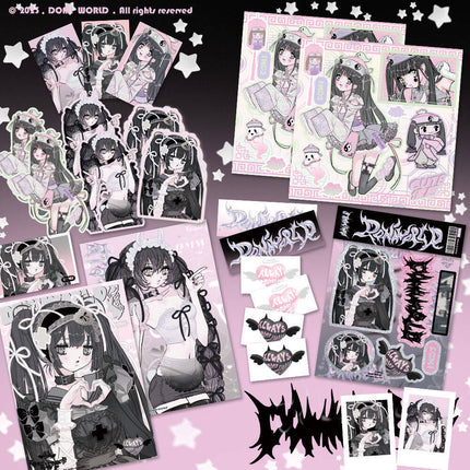 2024 new domi sticker bag postcard flat for ceiling special figure sticker bag diy phone case ins
