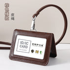 Brown horizontal calf leather cord