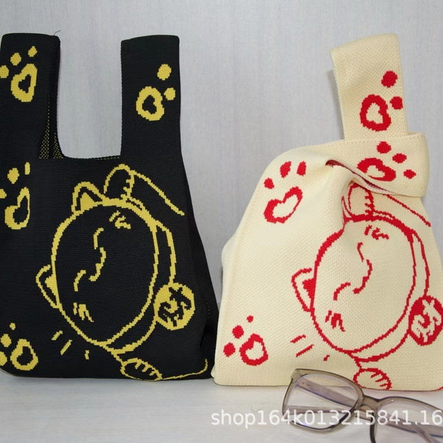 Knitted Bag Souvenir Gift Bag Kindergarten Kidsren Baby Full Moon Birthday Gift Cartoon Gift Bag Gift