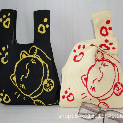 Knitted Bag Souvenir Gift Bag Kindergarten Kidsren Baby Full Moon Birthday Gift Cartoon Gift Bag Gift