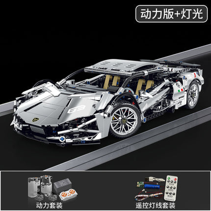 Compatible with Lego Black Gold V12 Cyberpunk Rambo Remote Control Building Blocks Sports Car Racing Children's Toys Cross-Border Wholesale