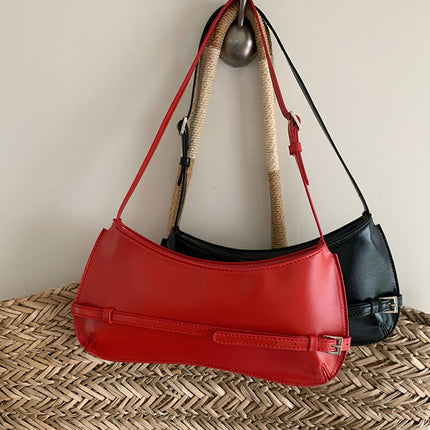 French-Style Niche Bags 2026 New Fashion Shoulder Bag Retro Baguette Bag High-End Underarm Bag Red Wedding Bag