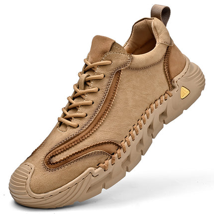 Cross-Border Hot-Selling Spring and Summer New Products Hand-Stitched Casual Men's Shoes Fashionable Soft Sole Versatile Breathable Leather Shoes