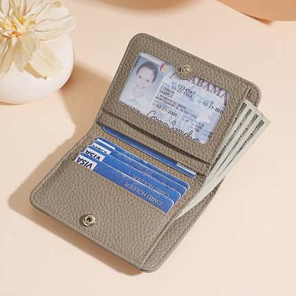 Cross-border Mini Cowhide Women's Wallet RFID Ultra-thin Short Genuine Leather Anti-magnetic Card Holder Women's Simple Sweet Small Wallet