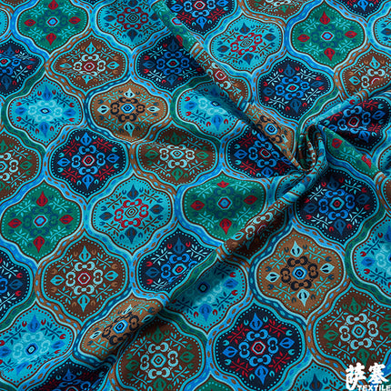 Hemp Cotton Digital Printed Fabric Yunnan Lijiang Retro Bohemian Fabric Hotel Pillow Bar Tablecloth