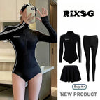 Three-piece suit (one-piece swimsuit+skirt+pants) / S