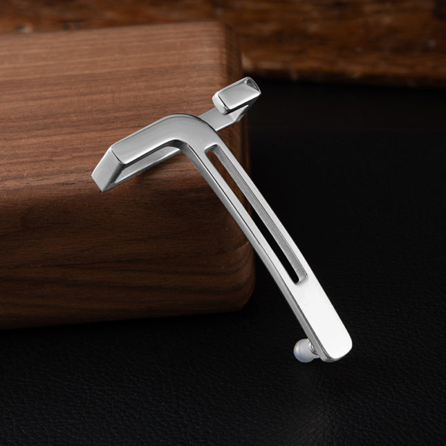 Inner Wearing Smooth Buckle Plate Buckle Leather Head Men's Stainless Steel Hanging Buckle T Letter Perforated Pant Belt Simple