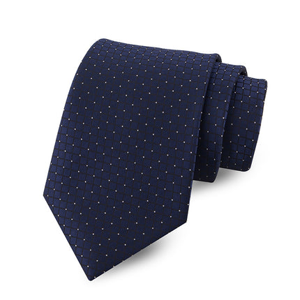 Source Tie Men's Polyester Yarn-dyed Jacquard Fabric Fine Plaid Business Casual Wine Red Wedding Tie