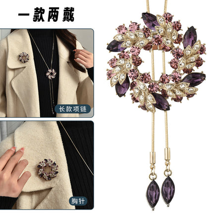 Factory Direct Autumn and Winter All-match sweater chain fashionable temperament spiral flower long necklace for women one two-piece corsage