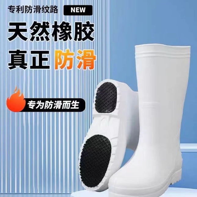 Food Factory EVA Foam Rain Boots Men's and Women's High Barrel Waterproof Shoes Lightweight Work Shoes Winter Cotton Hygienic Acid and Alkali Resistant Rain Boots