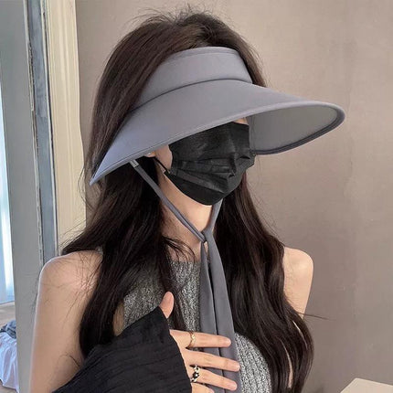 New Sun Protection Hat for Women Outdoor Uv Protection Summer Beach Portable Face Covering Large Brim Sun Hat Empty Top Hat