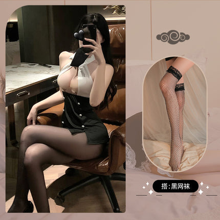 Sexy Lingerie, Hot Bed Passion, Secretary Uniform, Hip-Covering Skirt, Temptation Suit, No Need to Take Off Pajamas