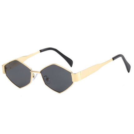 Metal Frame Arc de Triomphe Sunglasses Women's High-end Sense Small Frame Polygon European and American Style Cat Eye Small Face Funny