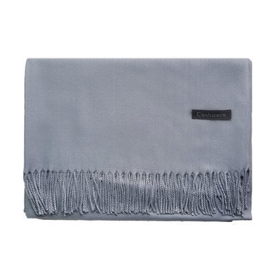 High-End Warm Imitation Cashmere Scarf for Women in Autumn and Winter Pure Color Elegant Versatile Tassel Shawl Fashionable Outer Dual-Purpose Scarf
