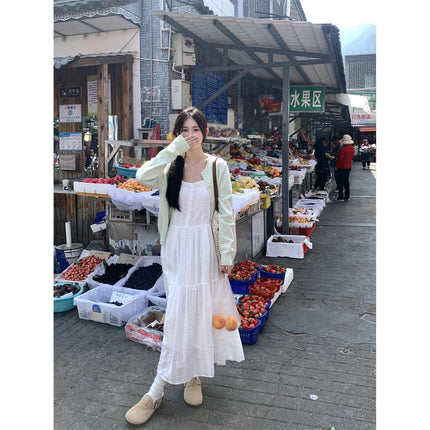 French Sweet Lace Suspender Long Skirt for Women Summer 2025 New Style Sleeveless Dress Spring and Autumn