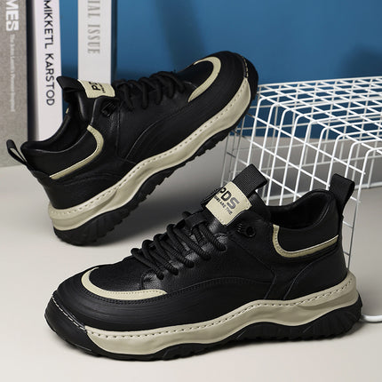 Factory direct supply of high shoes men's autumn and winter fleece-lined cotton shoes sports casual shoes thick bottom trend board shoes a generation of hair