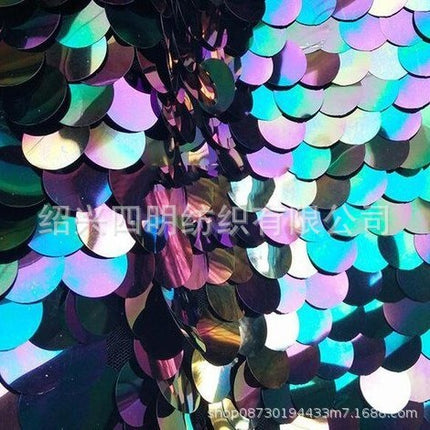 Encrypted original magic color laser fish scale sequin cloth, Mermaid sequin embroidered cloth, factory direct supply spot