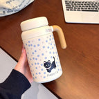 Cup + tea separator + cup brush / 1000ml [polka dot kitten] handle office