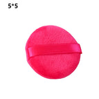 Round rose red powder puff