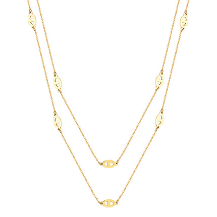 18K Titanium Steel Pig Nose Necklace Accessories Women's High-End Stacked Sweater Chain Extra Long Accessible Luxury Niche Clavicle Chain