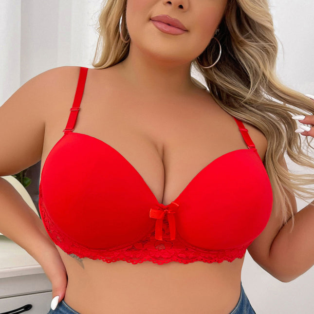 A cross-border new European and American cup double-breasted steel ring lace underwear adjustable plus size bra bra bra