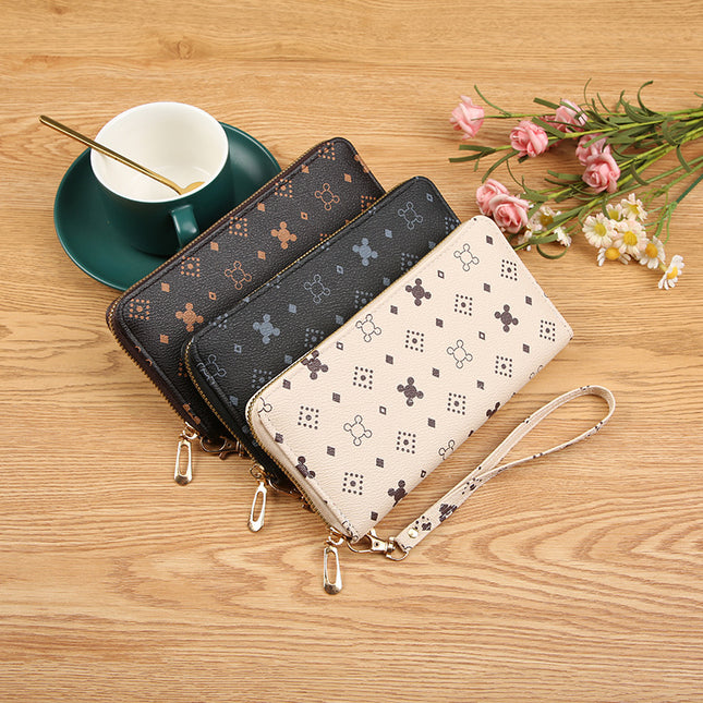 Cross-border New Women's Wallet Long Single-layer Zipper Coin Purse European and American Fashion Clutch Multi-function Mobile Phone Bag