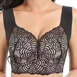 European and American Wire-Free Intimates Large Size Sexy Lace Sports Sleep Vest Bra Fat mm Thin Push-Up Bra