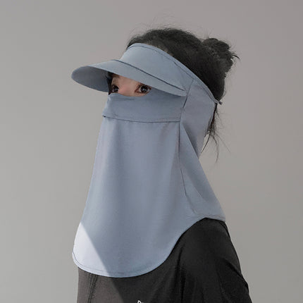 2025 new sunscreen mask women's face cover UV protection neck hat one-piece ice silk riding sunshade mask