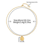 1179-3 star and moon single disc necklace