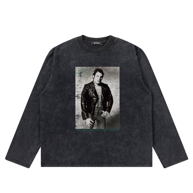 “Queen Band Uncle Tooth” Imported Digital Direct Injection Heavy Short Wide Boxy Short-Sleeved Snake Year T-Shirt Men's Style