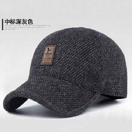 Winter Warm Baseball Cap Cold-proof Ear Protection Men's Duck Cap Baseball Cap Middle-aged and Elderly fleece-lined Thickened Hat Men