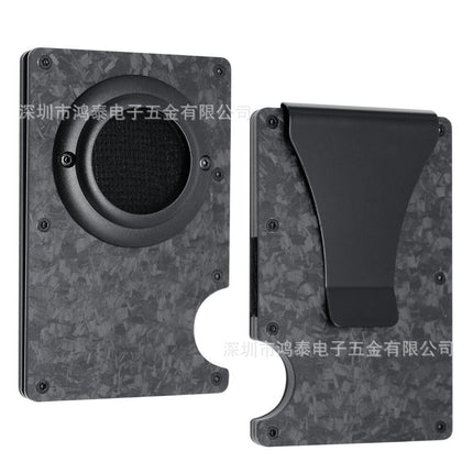 Cross-border Forged Carbon Pattern Card Holder RFID Metal Card Holder Red Forged Carbon Blue Forged Carbon Men's Minimalist Ultra-thin Wallet