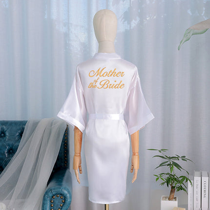 bride Gown morning Gown Lady nightgown wedding makeup bridesmaid group wedding kimono imitation silk cardigan bathrobe