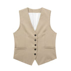 khaki top / XS