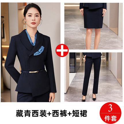 High-end Professional Suit suit Women's New Spring and Autumn Hotel Front Desk Reception Tooling Guide Shopping Case Field Customer Service Work Clothes
