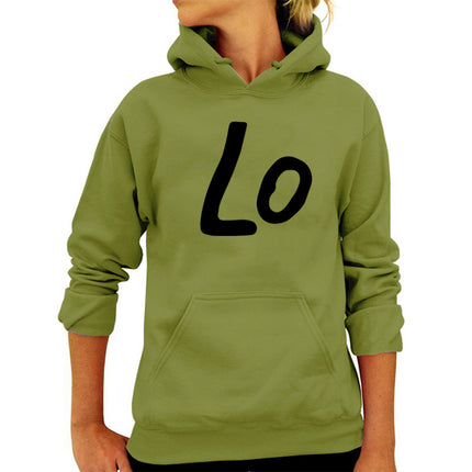 Ebay/wish Amazon Foreign Trade Cross-border LO Letter Printing Hooded Wear Autumn and Winter European and American Women's Jacket