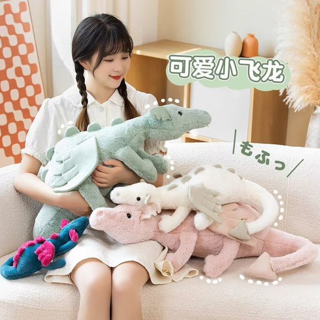 Cross-border simulation cute flying dragon plush toy pterosaurus plush doll cushion pillow soothing accompany sleeping doll