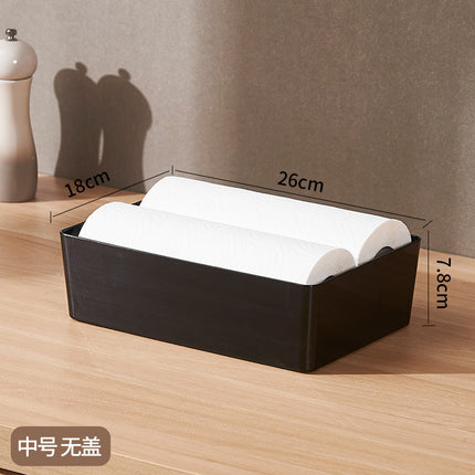 Household black PET storage box sundry basket dormitory storage kitchen multi-function basket finishing storage wholesale