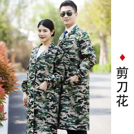 Coat Work Clothes, Wear-Resistant, Dirt-Resistant, Thickened Outer Coveralls, Anti-Dirty Clothes, Mid-Length Work Clothes, Labor Protection Clothes, Custom-Made Coat