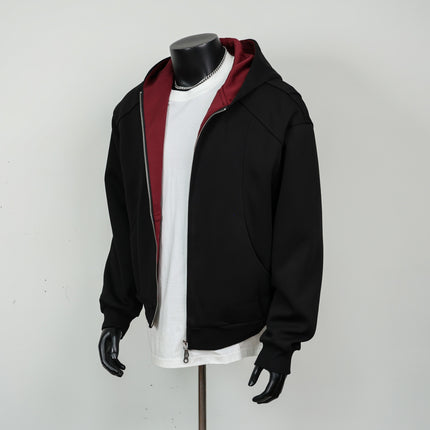 American Trendy Brand Heavy Design Cardigan Hooded Sweatshirt Men's Autum Loose and Versatile Contrasting Color Couple Jacket Jacket