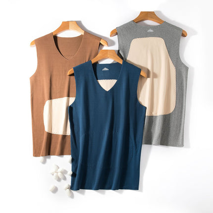 Double-sided brushed faux velvet seamless women's fleece-lined thickened patch thermal vest bottoming autumn and winter plus size all-matching