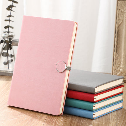 A5 Student Diary Magnetic Round Buckle Blue Multi-Color Storage Notebook Business Notepad Pure Color Gift Box