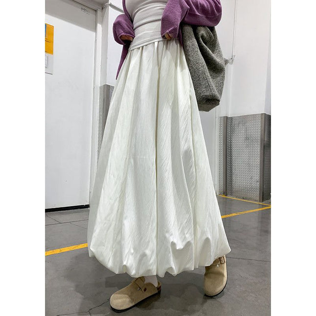 Dipai Flower Bud Skirt Nine-Point Tutu Skirt Summer Mid-Length Commuter Skirt Long Drapey High Waist Loose