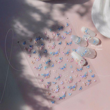 Shell Light Butterfly Bubble Nail Art Stickers New 3D Relief Tomoni Popular Ins Nail Sticker Decoration Products