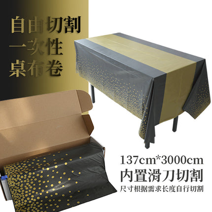 Disposable roll tablecloth cutting table runner tablecloth waterproof oil-proof PEVA party household rectangular tablecloth