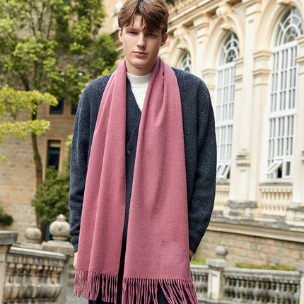 Men's Wool Scarf, Women's Winter Warm Cashmere Scarf, Autumn and Winter Korean Style Versatile Solid Color Scarf Wholesale