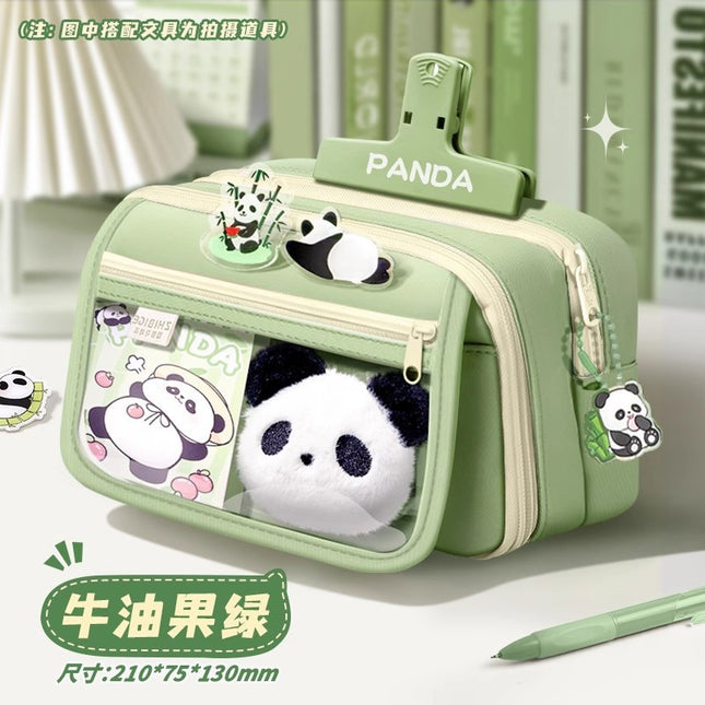 Large-Capacity Panda Pencil Bag High-Value Stationery Bag 2025 Girls New Multi-Functional Stationery Box Set Junior High School Students