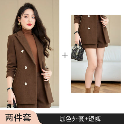 High-end Spring and Autumn Small Suit Jacket Women's Suit Business Wear Temperament Goddess Fan Fashion Dress OL Black Work Clothes