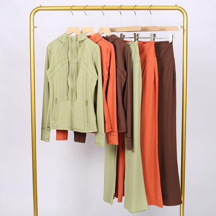 Lulu Df Stand-Up Collar Jacket Short Coat Tight-Fitting Stand-Up Collar Stretch Jacket with Gold Zipper Fitness Yoga Wear